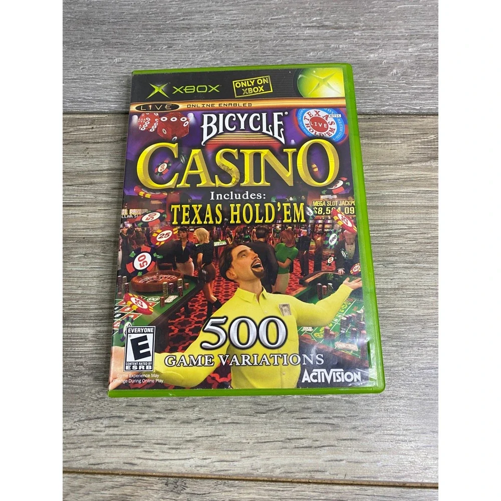 Bicycle‎ Casino Original Xbox OG Game Texas Holdem Blackjack 500 Variations CIB